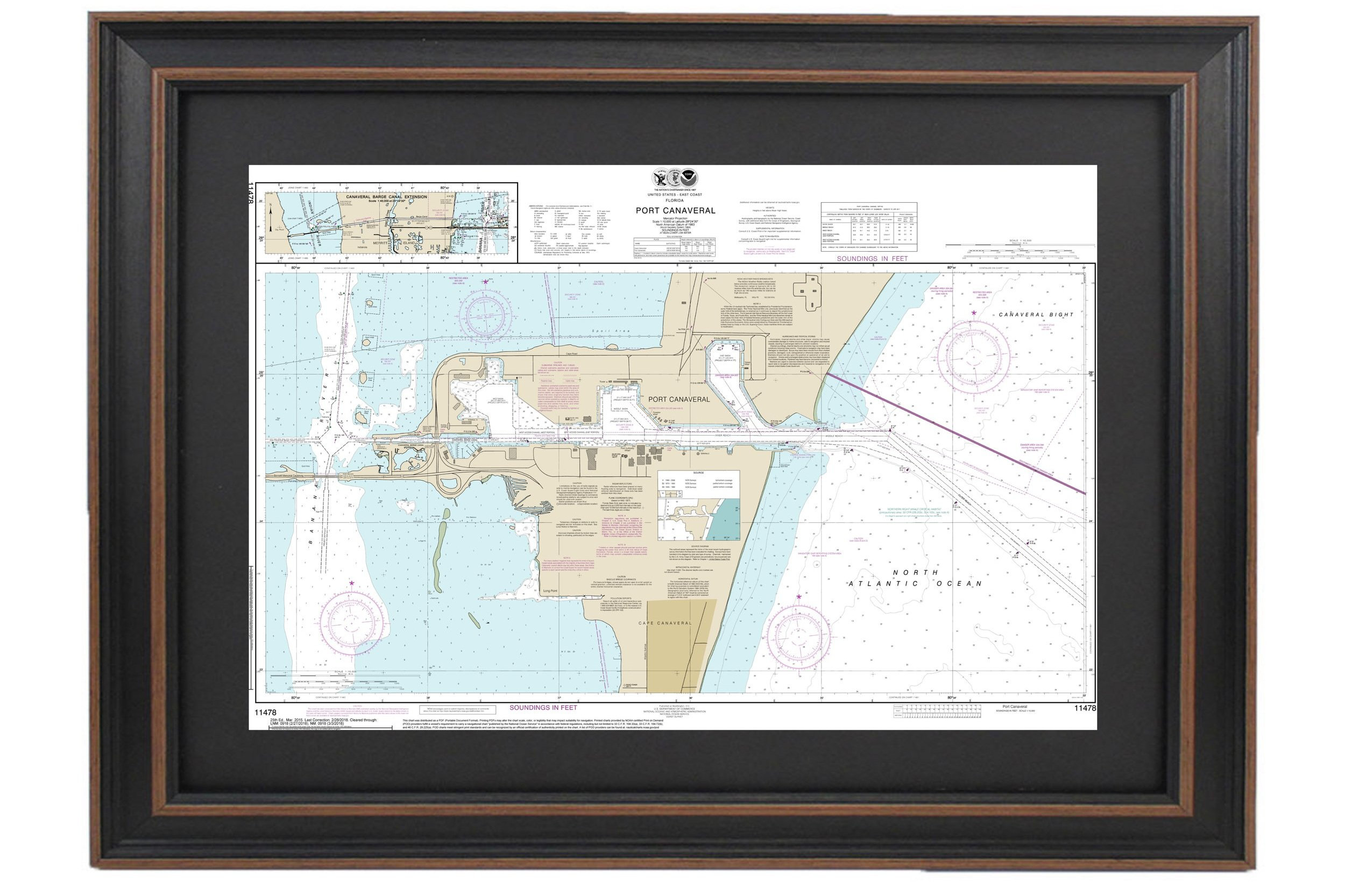 Longshore Tides Port Canaveral Nautical Chart Framed Print Wayfair